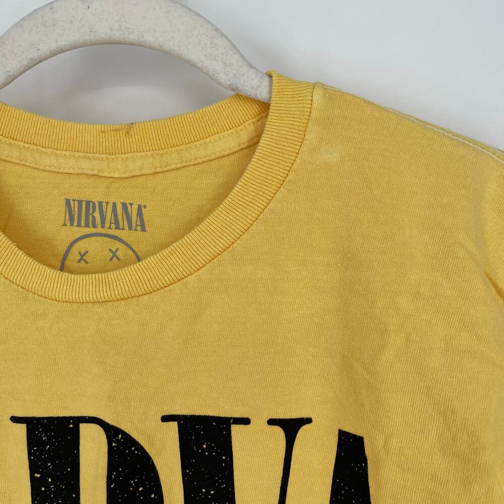 Officially Licensed Nirvana Nevermind Smiley Grunge Tee Yellow Medium - Picture 6 of 8